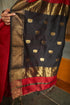 Handwoven Silk Cotton Red Maheshwari  Saree